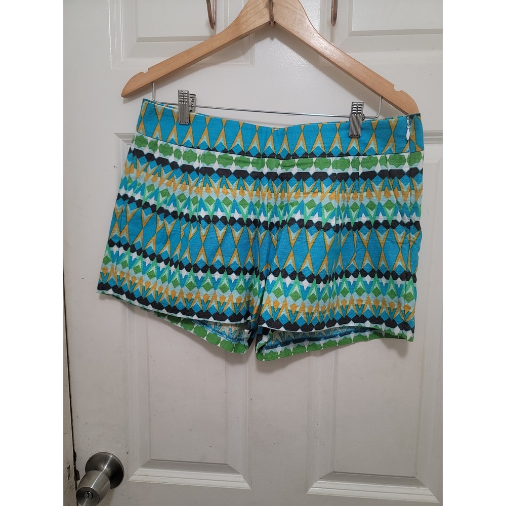 J.crew women's multicolor geometric print‎ line blend shorts